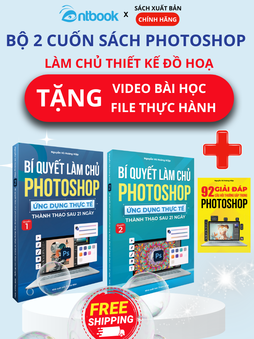 Combo 2 Cuốn Sách Photoshop Từ Cơ Bản Đến Nâng Cao