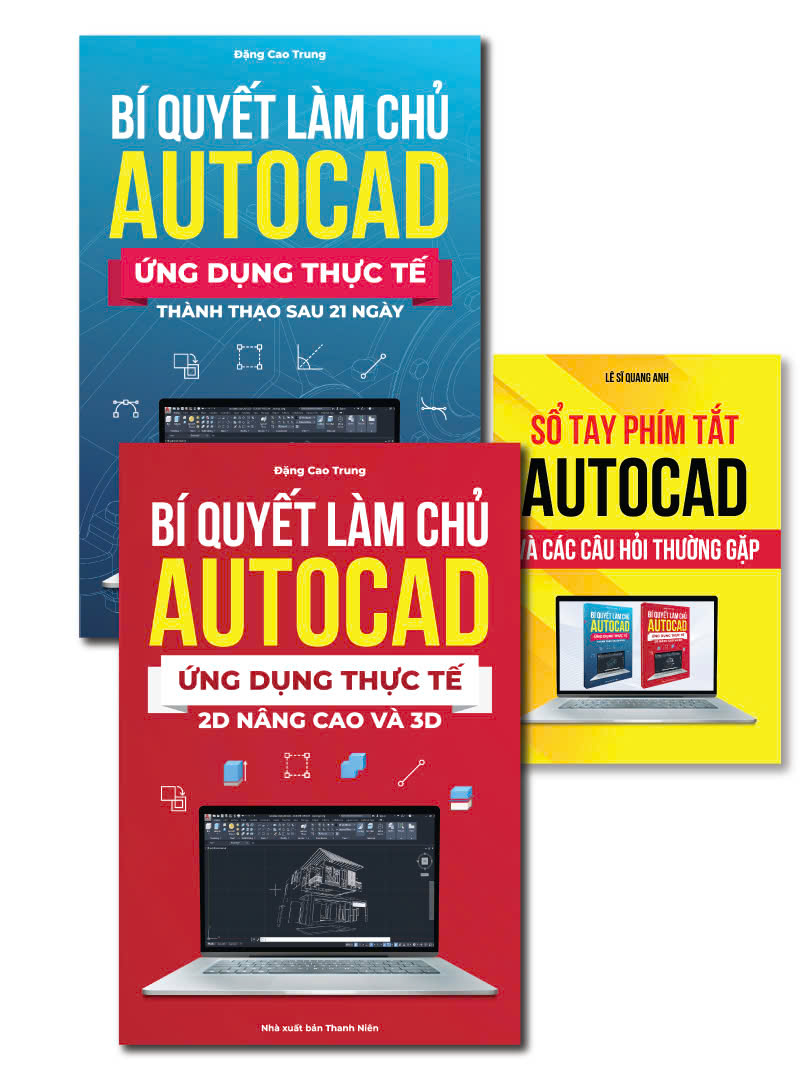 Combo 2 Cuốn Sách Autocad Từ Cơ Bản Đến Nâng Cao