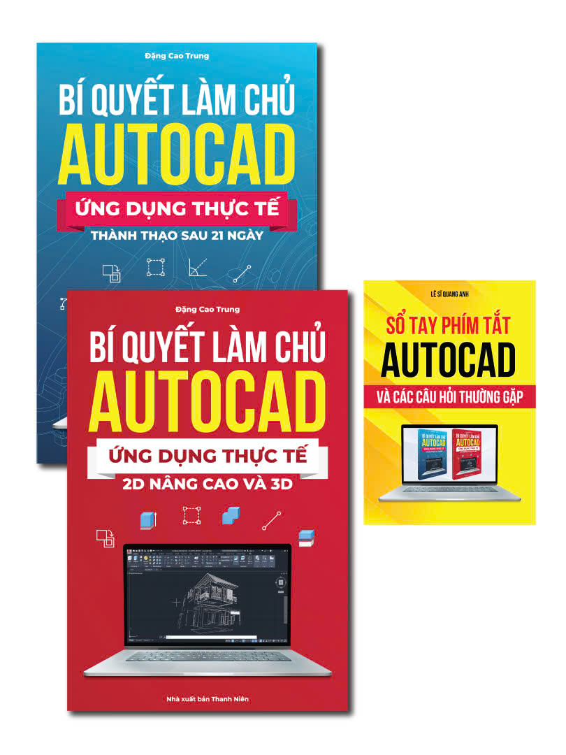 Combo 2 Cuốn Sách Autocad Từ Cơ Bản Đến Nâng Cao