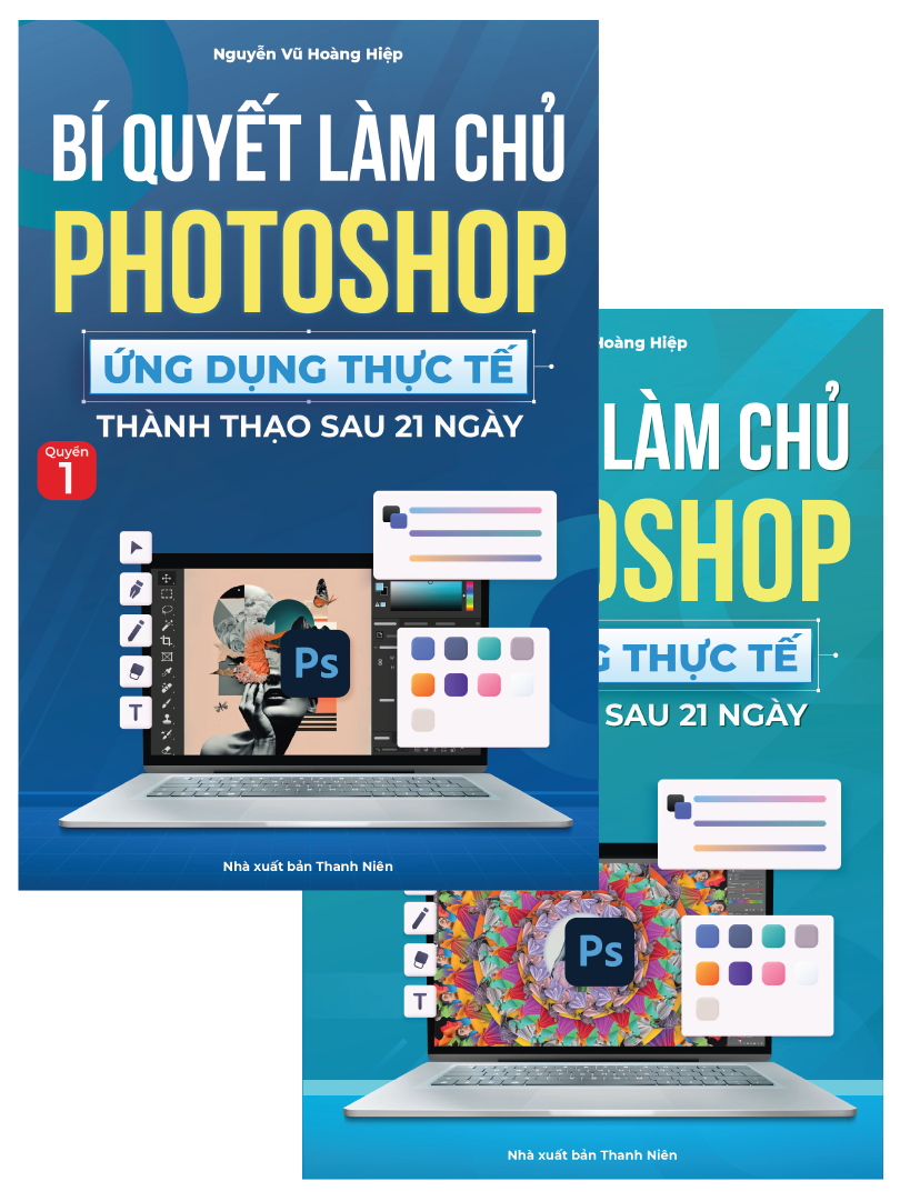 Combo 2 Cuốn Sách Photoshop Từ Cơ Bản Đến Nâng Cao