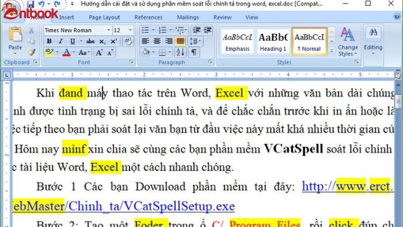 cách kiểm tra chính tả trong word