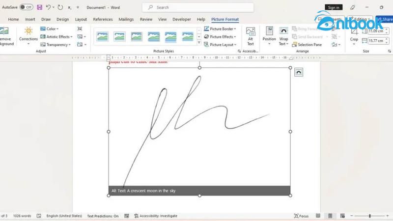 cách chèn chữ ký vào trong Word
