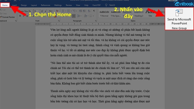 cách chuyển từ word sang powerpoint