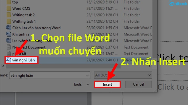 cách chuyển từ word sang powerpoint