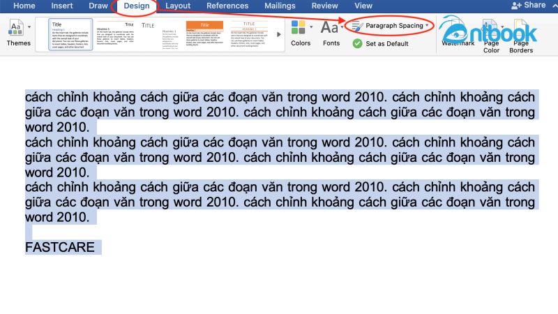 Cách đoạn 6pt trong Word