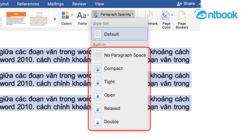 Cách đoạn 6pt trong Word