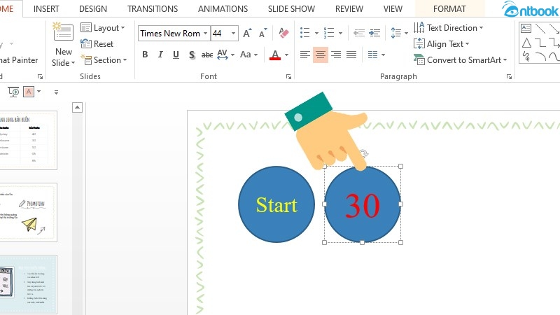 cách làm đồng hồ đếm ngược trong powerpoint