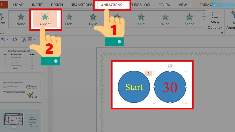 cách làm đồng hồ đếm ngược trong powerpoint