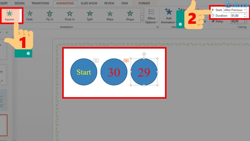 cách làm đồng hồ đếm ngược trong powerpoint