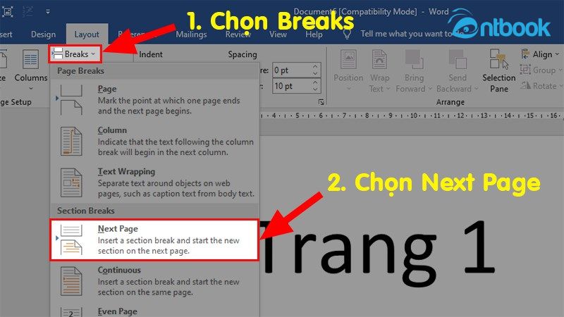 Ngắt header, footer trong Word chỉ với 2 bước