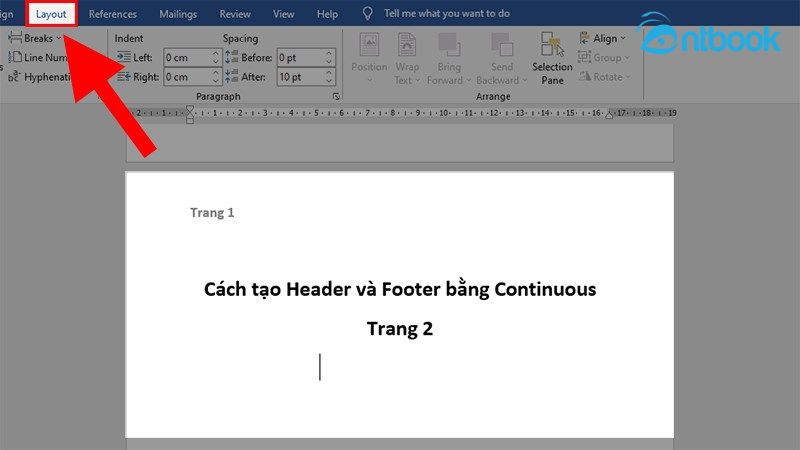 Cách ngắt header, footer trong Word