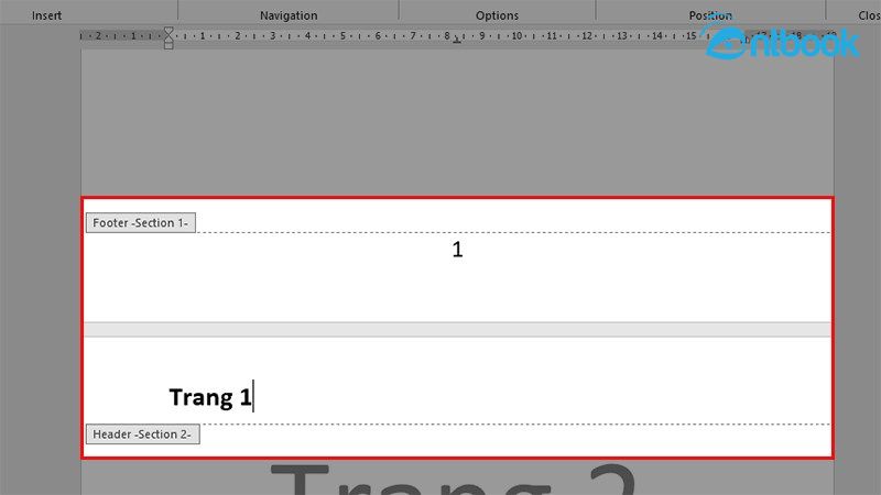 Ngắt header, footer trong Word khi liên kết giữa 2 trang