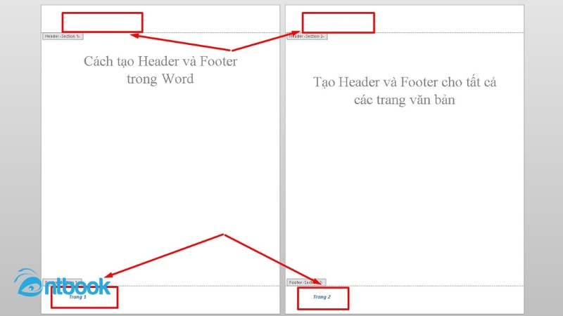 Cách tạo Header and Footer trong Word