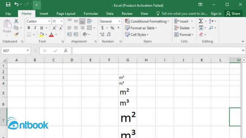 Hướng dẫn cách gõ m2 trong Excel