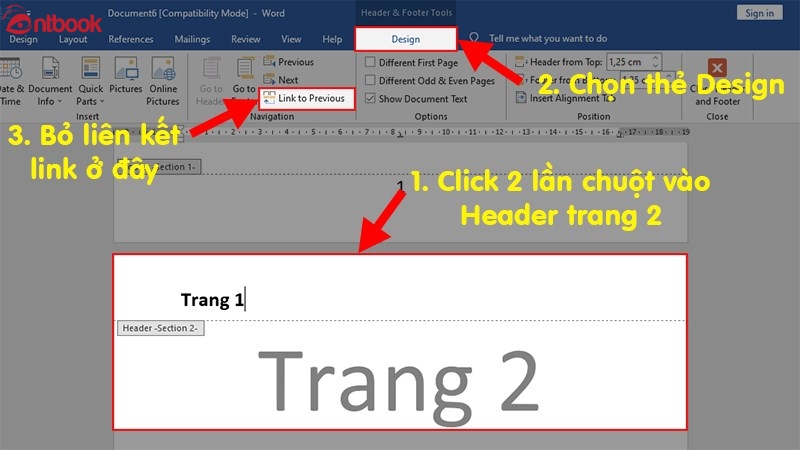 Khôi phục Footer trong Word