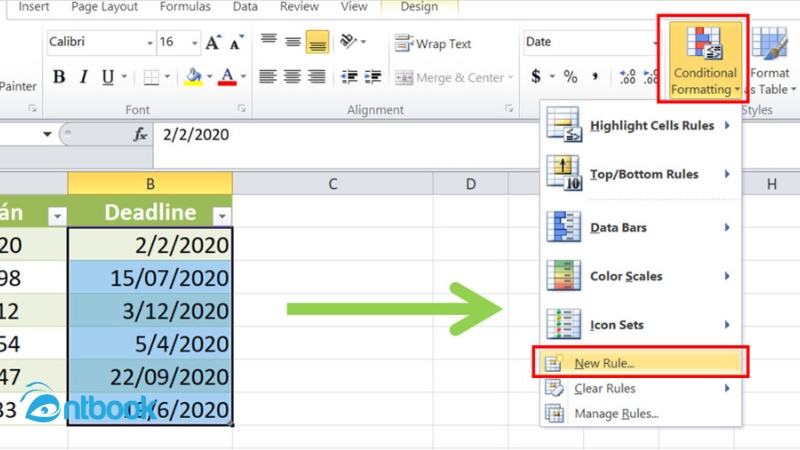 Hàm cảnh báo ngày hết hạn trong Excel