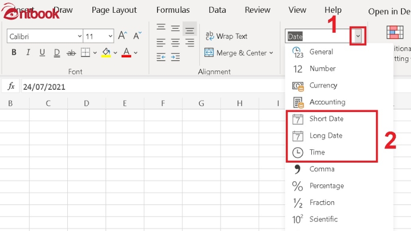 hàm lấy ngày trong excel