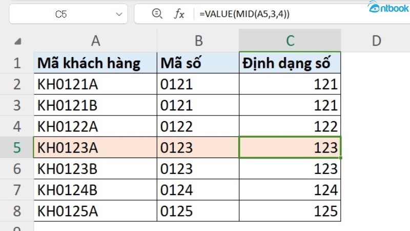 hàm mid trong excel