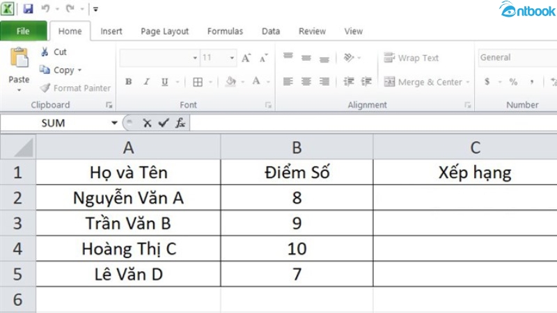 hàm rank trong excel