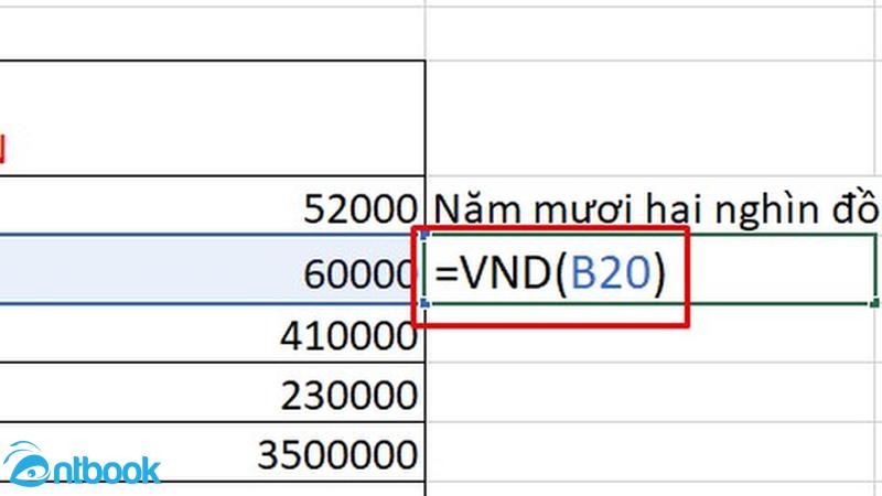 hàm vnd trong excel bị lỗi #name
