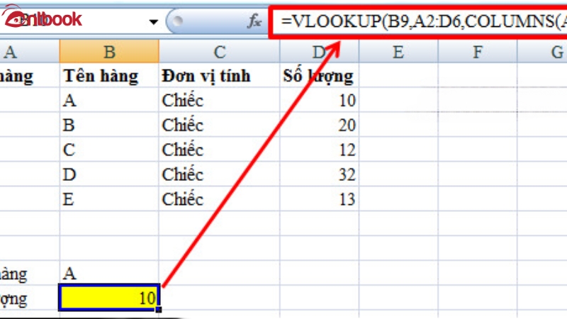 lỗi #n/a trong excel hàm vlookup