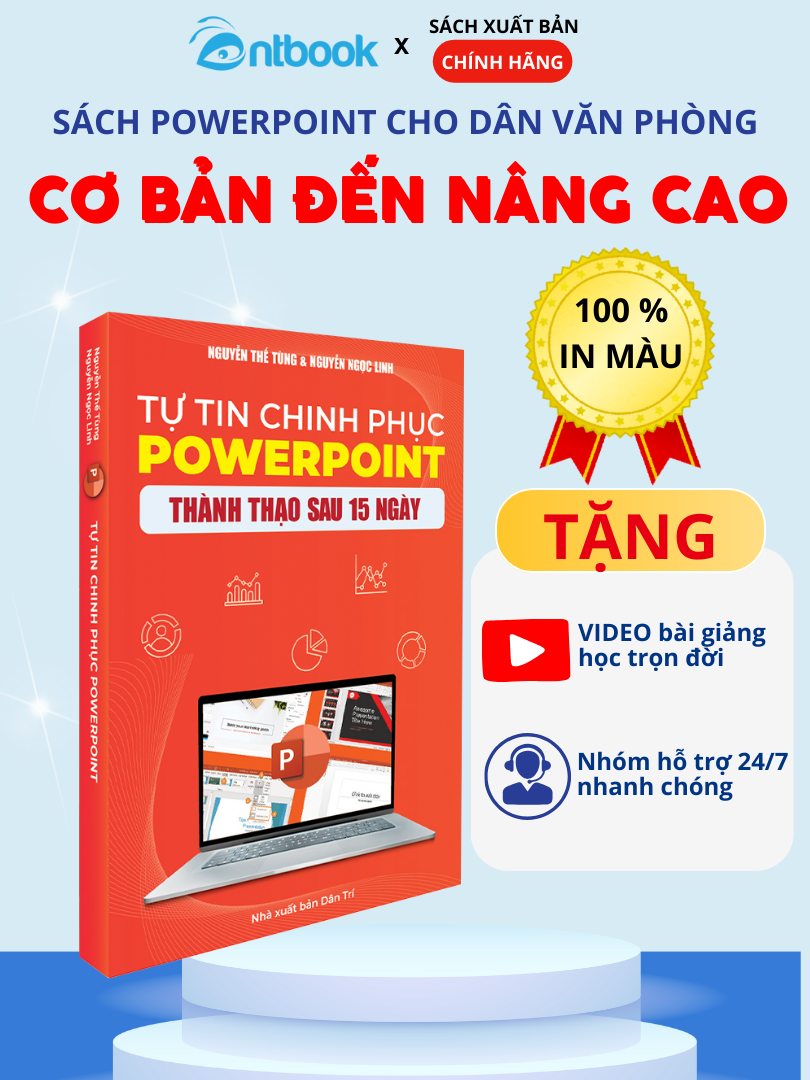 Sách Powerpoint Tin Học Văn Phòng Tặng Kèm Video Hướng Dẫn