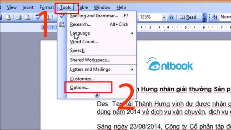 Cách bỏ gạch chân đỏ trong word