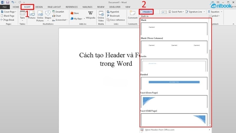 cách bỏ Header trong Word