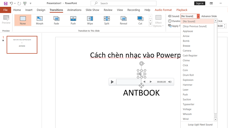 cách chèn nhạc vào powerpoint