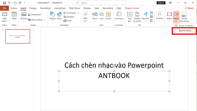 cách chèn nhạc vào powerpoint