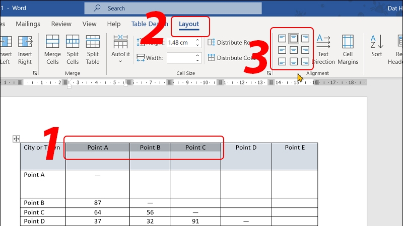 Cách chỉnh kích thước bảng trong Word 2010