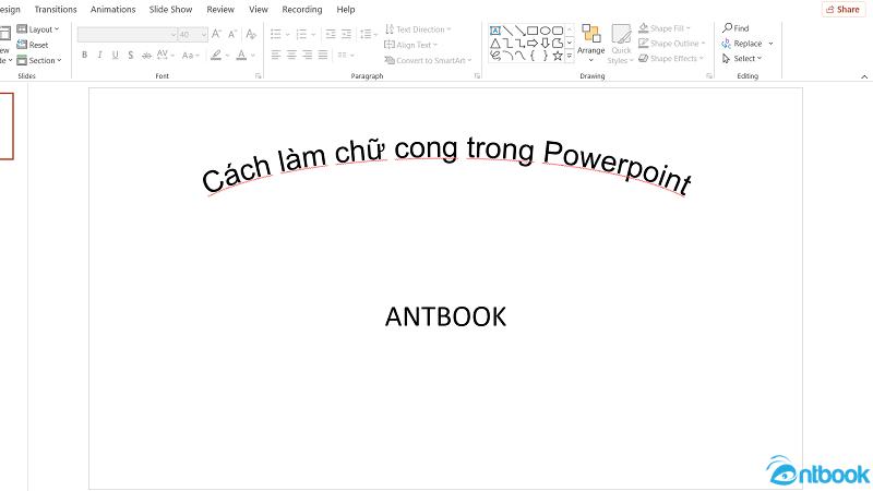 Cách làm chữ cong trong Powerpoint