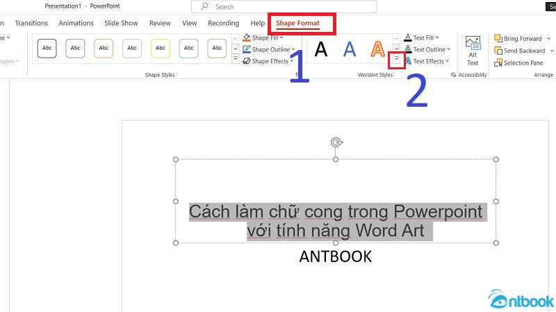 Cách làm chữ cong trong Powerpoint