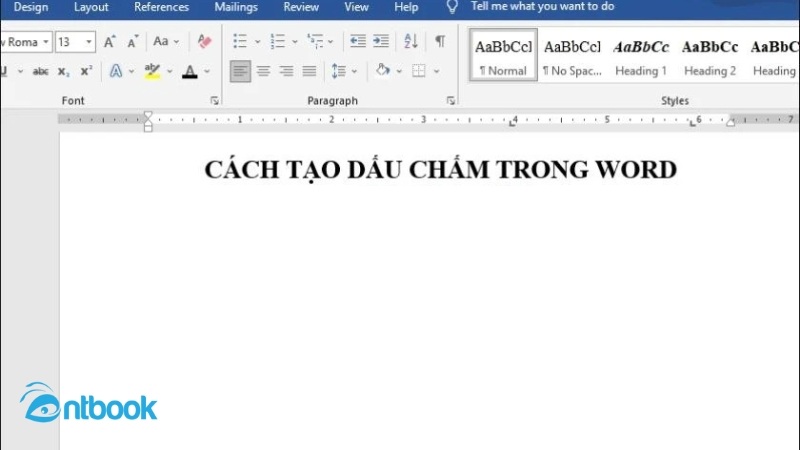 cách tạo dấu chấm trong word