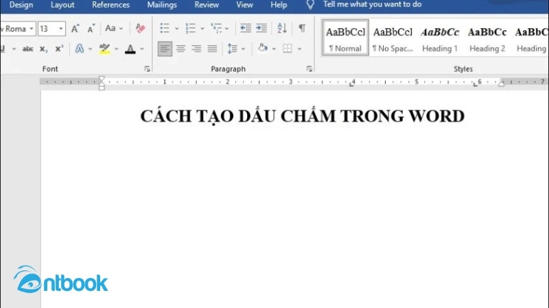 cách tạo dấu chấm trong word