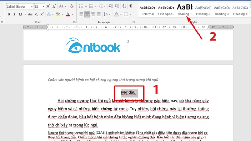 Cách tạo Heading trong Word