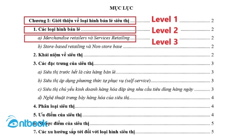 Cách tạo mục lục tự động trong Word