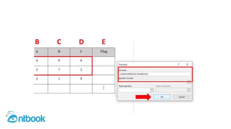 cách tính tổng trong word