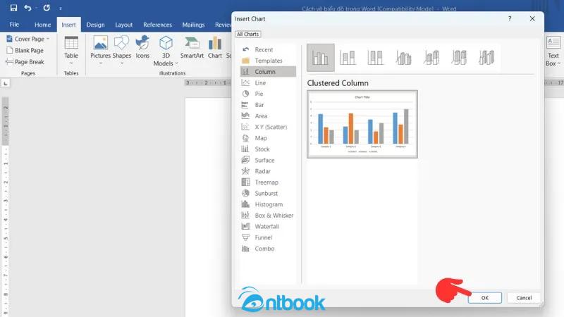 Cách vẽ biểu đồ trong Word