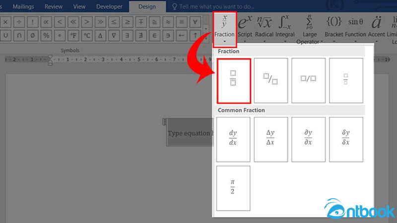 Cách viết phân số trong word