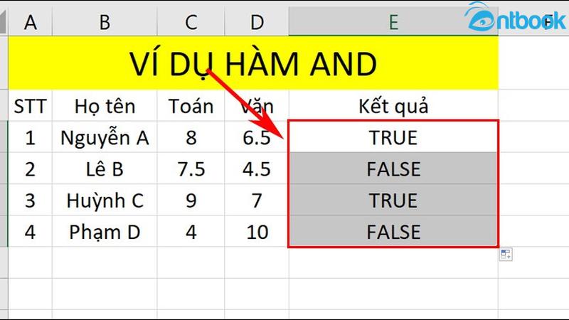 Hàm AND trong Excel