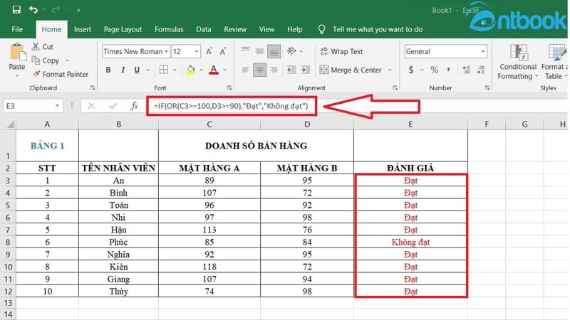 Hàm AND trong Excel