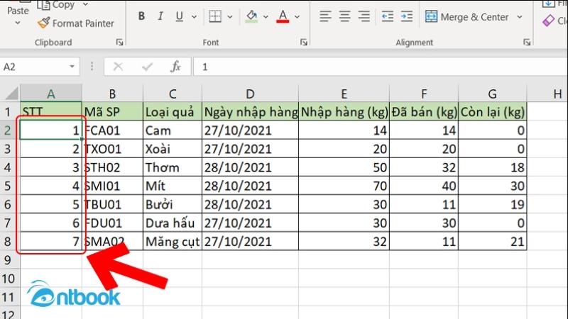 Hàm đánh số thứ tự trong Excel