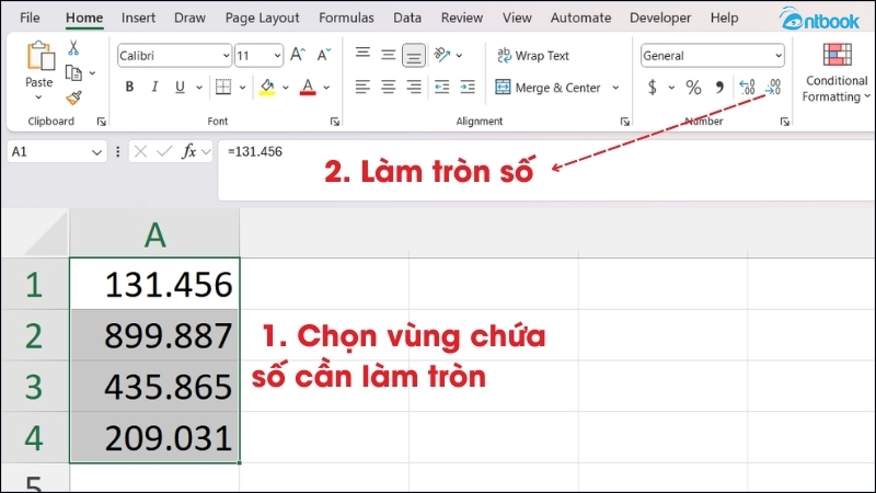 Hàm làm tròn trong Excel