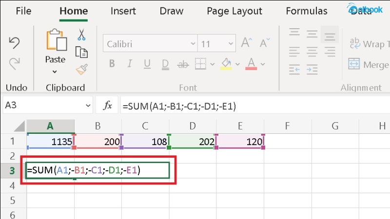 Hàm trừ trong Excel