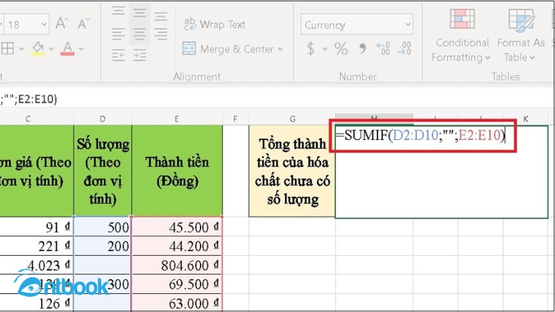 hàm SUMIF trong Excel