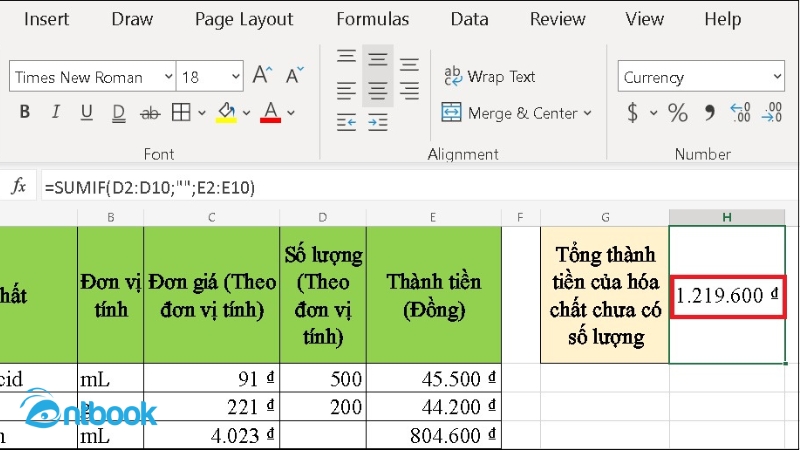 hàm SUMIF trong Excel