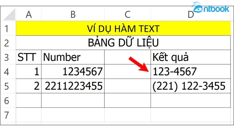 Hàm Text trong Excel