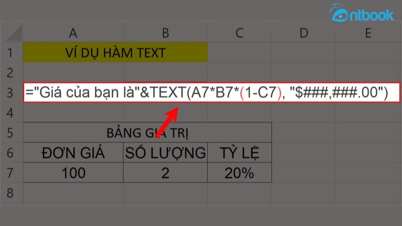 Hàm Text trong Excel