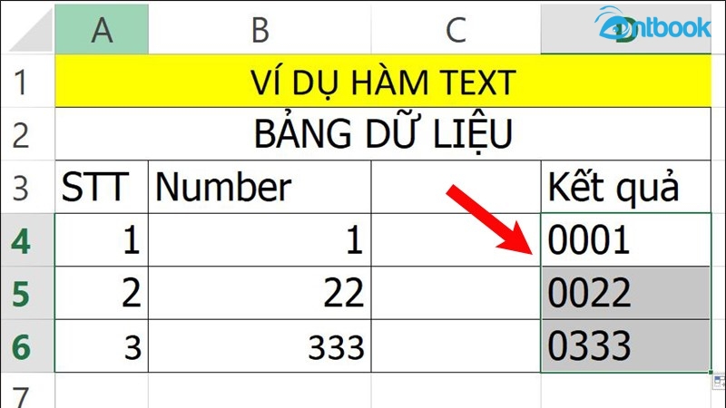 Hàm Text trong Excel